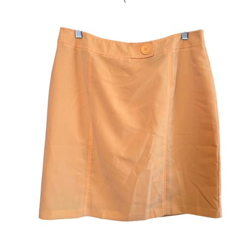 Metro Style Womens Career Minimalist Mini Pencil Skirt Pastel Orange Size 14